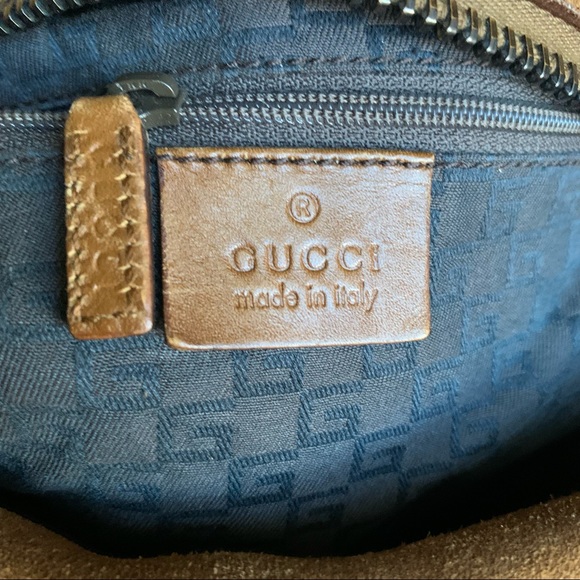 Gucci Brown Suede Structured Hobo Bag - Picture 11 of 14